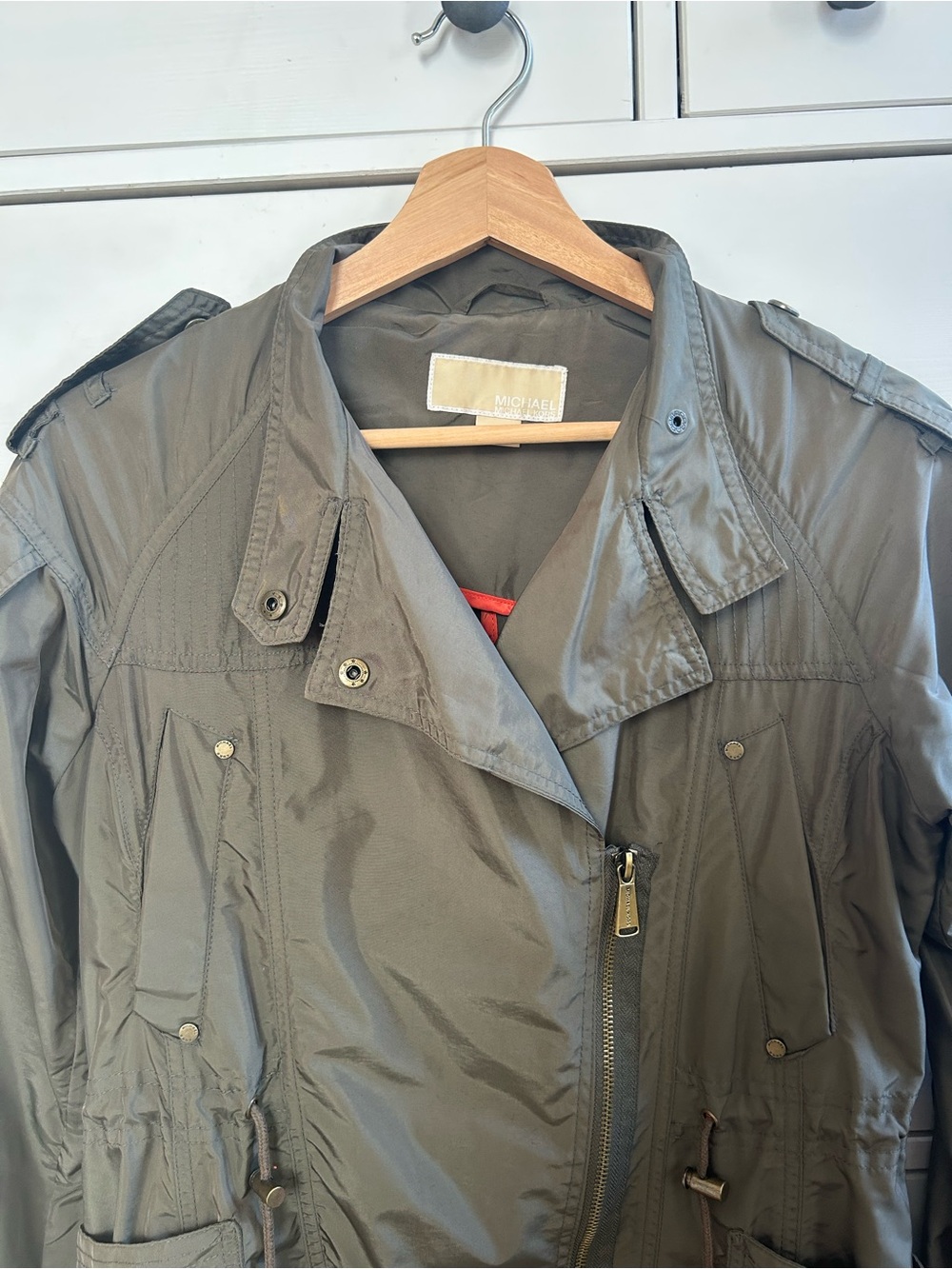 Michael Kors Olive Green Utility Jacket / raincoat